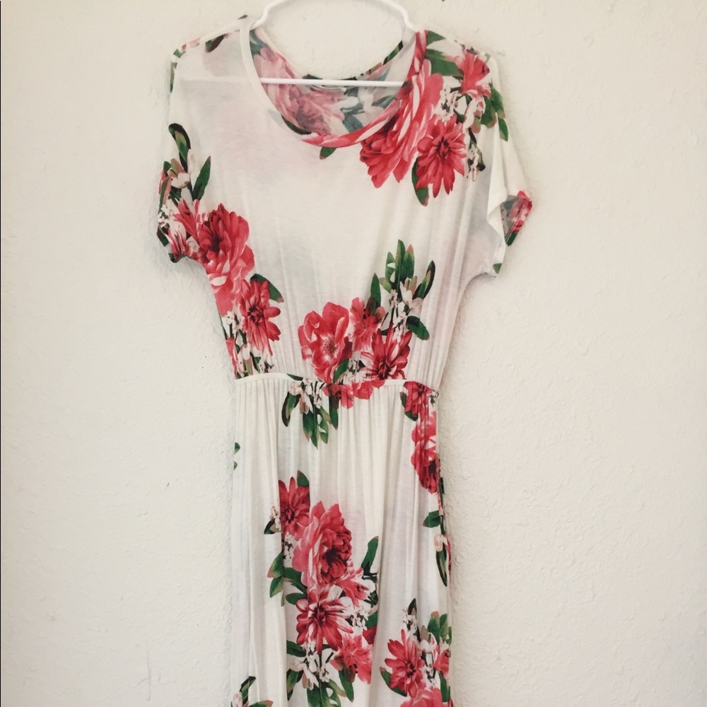 white floral midi dress